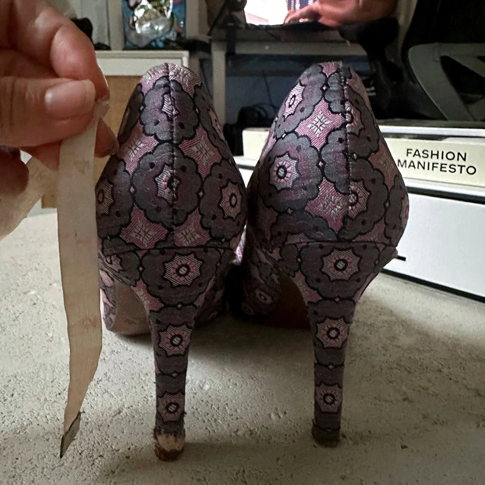 J. Crew Elsie Jacquard Leather Floral Pointed Pump Heels Old Money Preppy 5